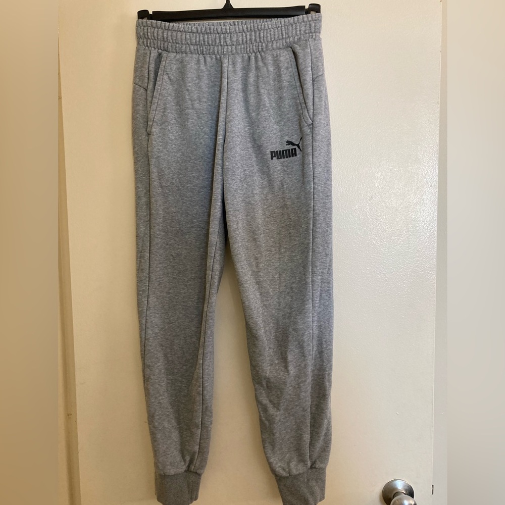 Gray Puma Swetapants with Black Puma Logo- Men Small